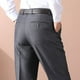thumbnail image 5 of Pantalones largos para hombre, pantalones de traje con cremallera y bolsillo, pantalones rectos de tubo para negocios, pantalones de color liso, pantalones de poliéster para hombre., 5 of 9