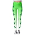 thumbnail image 5 of Ierhent St. Patrick’s Day Women Tummy Control St. Patrick's Day Leggings Shamrock High Waisted Yoga Pants Clover Leaves Soft Tights Workout Yoga Pants Green,M, 5 of 5