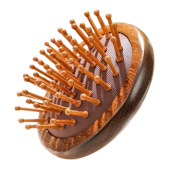 Soumake Sandalwood Scalp Massage Comb with Ergonomic Handle Round Head Teeth Anti-static Hair Growth Men Women Wooden Head Massager Brush