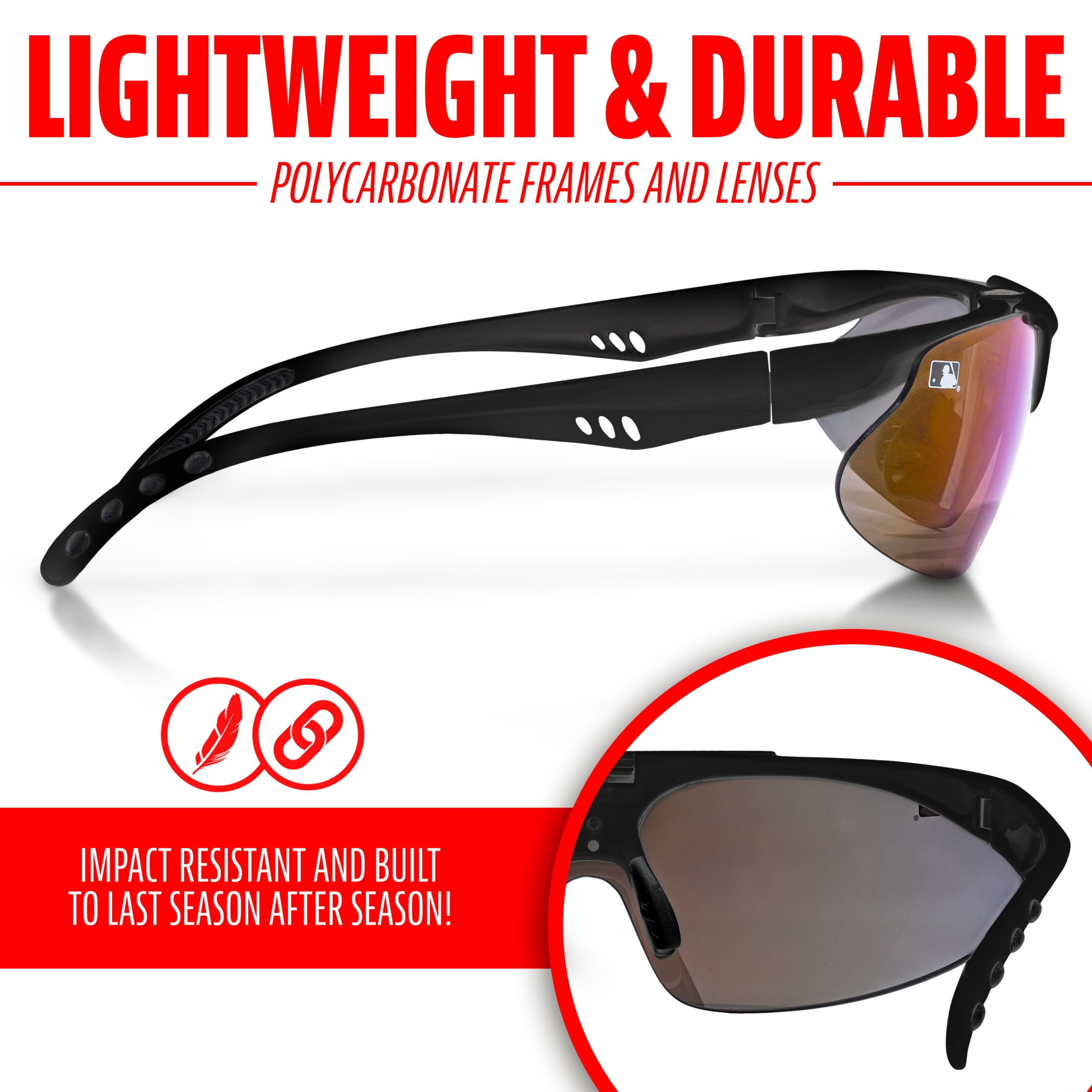 Franklin Sports Sunglasses - Youth + Adult Flip up Baseball + Softball Glasses - UV Protection