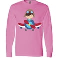 thumbnail image 3 of Inktastic Pilot Boy, Boy With Brown Hair, Boy In Airplane Long Sleeve T-Shirt, 3 of 5
