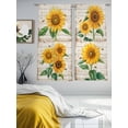 thumbnail image 3 of Sunflower Sheer Curtains 72 Inch Length 2 Panels Set - Light Filtering Window Treatments, Yellow Summer Botanical Vintage Rod Pocket Semi Curtains for Living Room/Bedroom/Kitchen Décor, 104"W x 72"L, 3 of 7