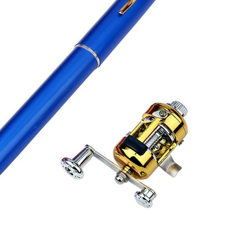 Telescopic Fishing Rod Pen Sized Mini Portable Pocket Pole Reel Aluminum  Alloy Green