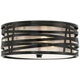 thumbnail image 4 of Possini Euro Design Cassia Modern Industrial Ceiling Light Flush Mount Fixture 15" Gloss Black 3-Light Champagne Shade for Bedroom House, 4 of 6