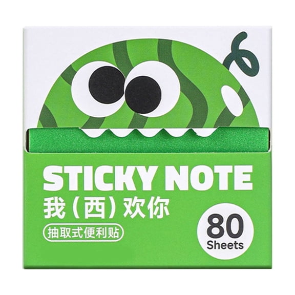 Cute Watermelon Pop-Up Translucent Sticky Notes, 3.1"x3.1" Clear Self-Stick Pads with Slide-Out Dispenser Box, 80 Sheets Total