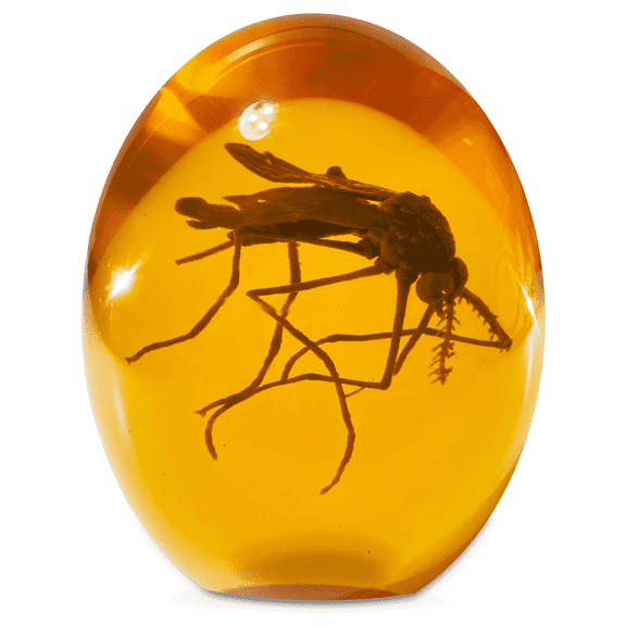 VEOJEIN Mosquito in Amber Resin Paper Weight, Yellow