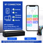 Thermal Printer, 2600mAh Battery, 300 dpi Wireless Printer Support US Letter & A4 for Travel, Inkless Portable Bluetooth & USB Printer, Compatible with IOS Android MacOs Windows