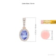 thumbnail image 3 of ANGARA Natural Vintage Style Oval Tanzanite Halo Pendant in 14K Rose Gold for Women (Size-7x5mm) | December Birthstone, Birthday, Anniversary, Jewelry Gift for Women | Natural Tanzanite Necklace, 3 of 7