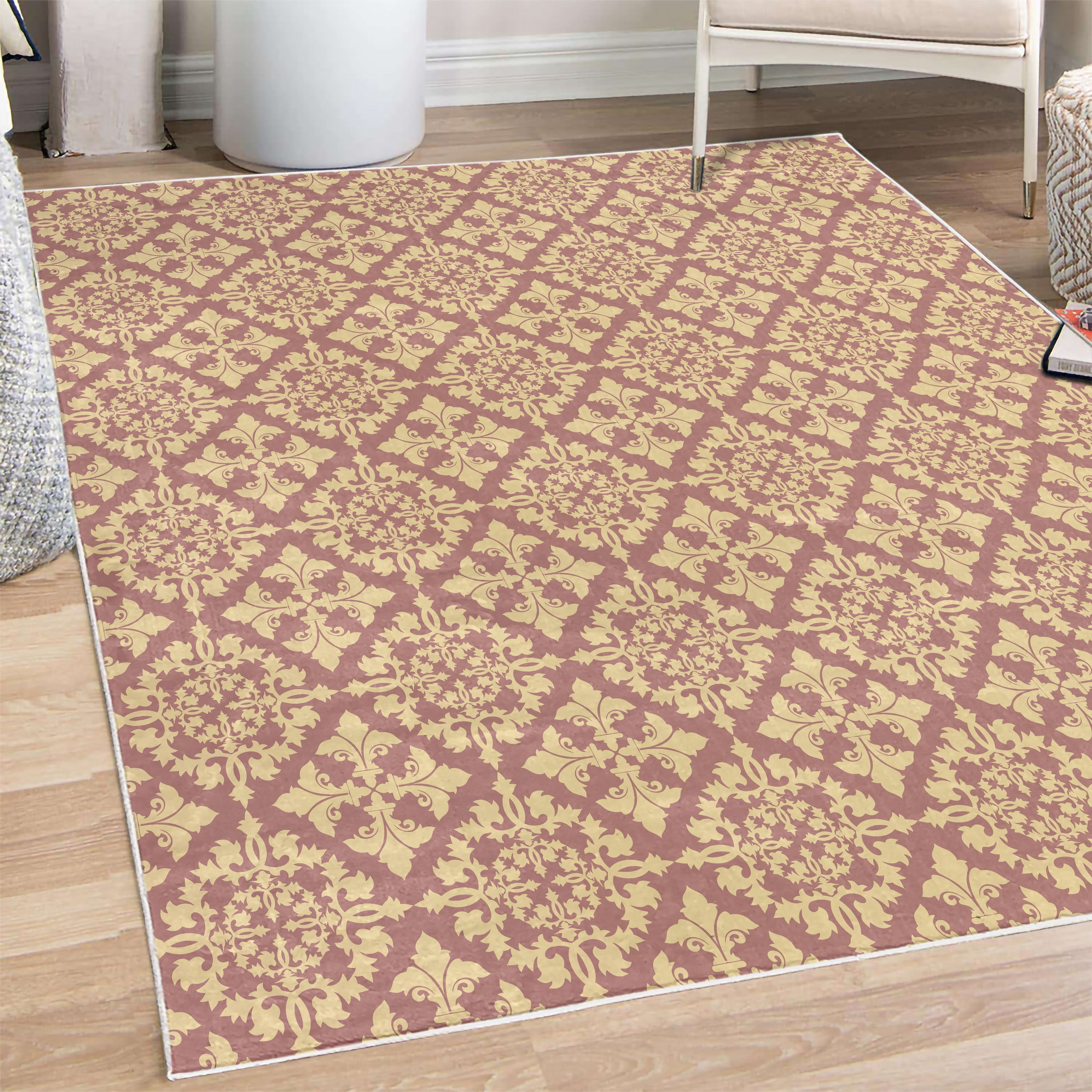 Retro Decorative Rug, Antique Victorian Floral Patterns in Modern ...