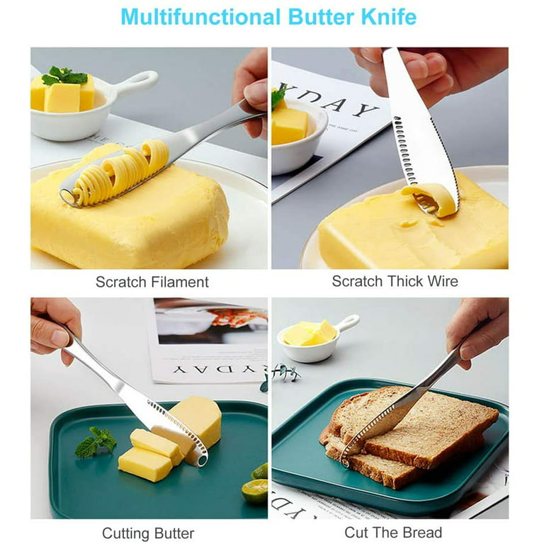 Dropship Multifunction 3 In 1 Stainless Steel Butter Cutter Knife Cream  Knife Western Bread Jam Knife Cheese Spreader 3 In 1 Stainless Steel Butter  Spreader Knife Butter Curler Spreader Butter Knife to