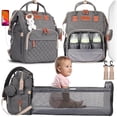 thumbnail image 3 of Mochila plegable portátil para mamá, bolso de viaje de gran capacidad para viaje, para cuna, 2022, 3 of 4
