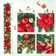 thumbnail image 4 of 6FT Christmas Garland, Pre-Lit Battery Operated Xmas Garland with 20 Lights Flowers Ball Ornaments Berries, Xmas Decorations for Staircase Banister Fireplace Door Table Indoor Outdoor, 4 of 9