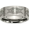 thumbnail image 1 of Titanium Brushed Laser Design 8mm Flat Band (Size 11) Made In China tb33a-11, 1 of 5