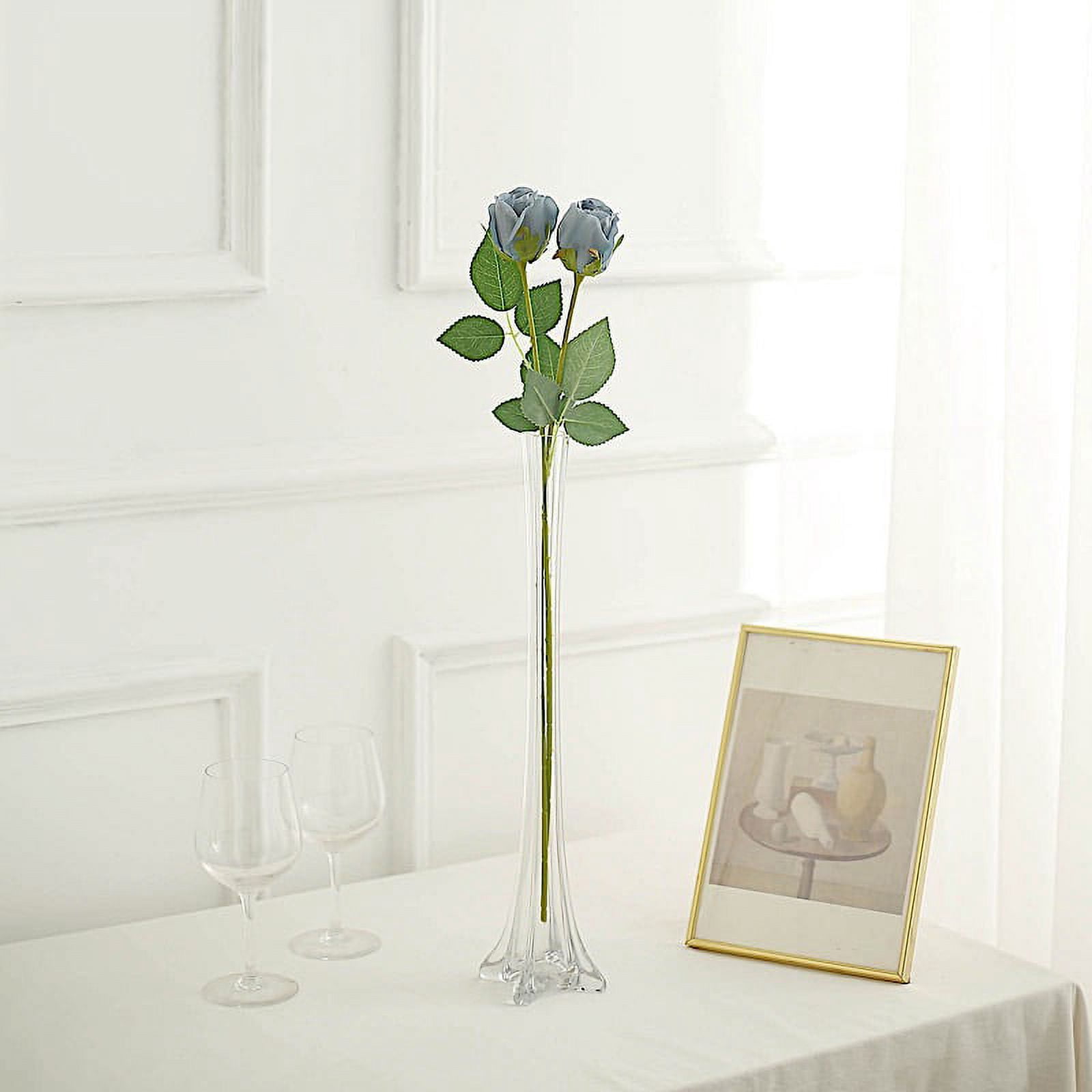 BalsaCircle Dusty Blue 24 Stems 31" Long Silk Roses Artificial Flowers Wedding Party Events Decorations Supplies