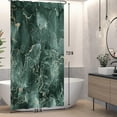 thumbnail image 2 of Baocicoo Luxury Gold Green Marble Shower Curtain Set Gold Crack Modern Minimalism Bath Curtain Decorative for Hostel Hotel Bathtub Fabric Waterproof Curtain for Bathroom with Hooks 36x72 Inches, 2 of 6