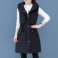 thumbnail image 2 of Women's Hooded Sleeveless Quilted Down Vest Winter Warm Coat Padded Outerwear Jacket With Multiple Pockets, 2 of 8