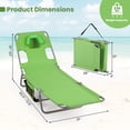 thumbnail image 2 of Costway Patio Tanning Chair,Folding Beach Lounge Chair with 5-Position Adjustable Backrest Green, 2 of 10