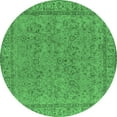 thumbnail image 1 of Ahgly Company Indoor Round Oriental Emerald Green Industrial Area Rugs, 4' Round, 1 of 4