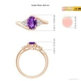 thumbnail image 4 of ANGARA Natural Oval 1.15 ct Amethyst Bypass Ring with Trio Diamond Accents in 14K Rose Gold for Women (Size-8x6mm) | February Birthstone, Anniversary, Jewelry Gift for Women | Natural Amethyst Ring, 4 of 9