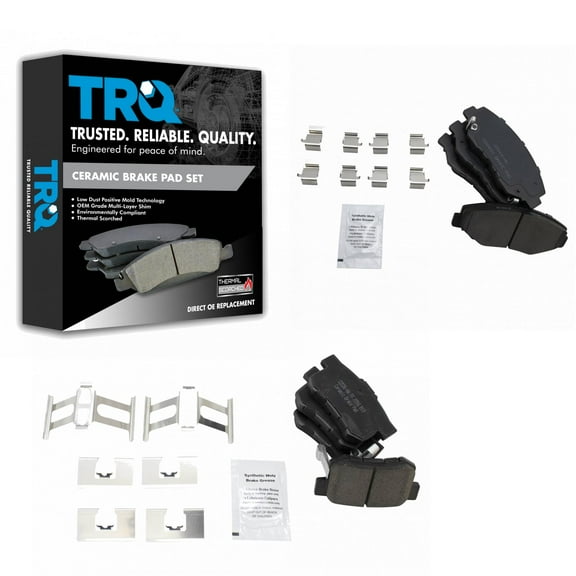 TRQ Posi Ceramic Brake Pad Front & Rear Kit for Honda CR-V Element Pilot BFA12962