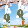 thumbnail image 1 of Decoraciones de Pascua, adornos de Pascua, regalos de Pascua Adorno de letra con orejas de conejo de madera de Pascua Letrero colgante de madera, 1 of 6
