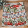 thumbnail image 4 of Blue Plaid Christmas Kitchen Towels Set of 2, Water Absorbent Dish Towel, Red Truck Xmas Tree Snowflake Decorative Hand Towels - Quick Drying Cloth for Cooking Baking, 18x28 Inch, 4 of 8