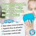 thumbnail image 4 of Squishy Stress Balls Monkey Noodle, paquete de 3 juguetes sensoriales para niños, 4 of 8