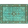 thumbnail image 1 of Ahgly Company Machine Washable Indoor Rectangle Persian Turquoise Blue Traditional Area Rugs, 4' x 6', 1 of 4