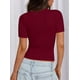 thumbnail image 5 of Remera PRETTYGARDEN 2025 Verano Tejido Acanalado Ajustado Vino Tinto L, 5 of 5