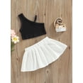 thumbnail image 3 of Kids Girls Skirt Set, Sleeveless Camisole with Pleated Elastic Waist Skirt Summer Casual Outfit, 3 of 9
