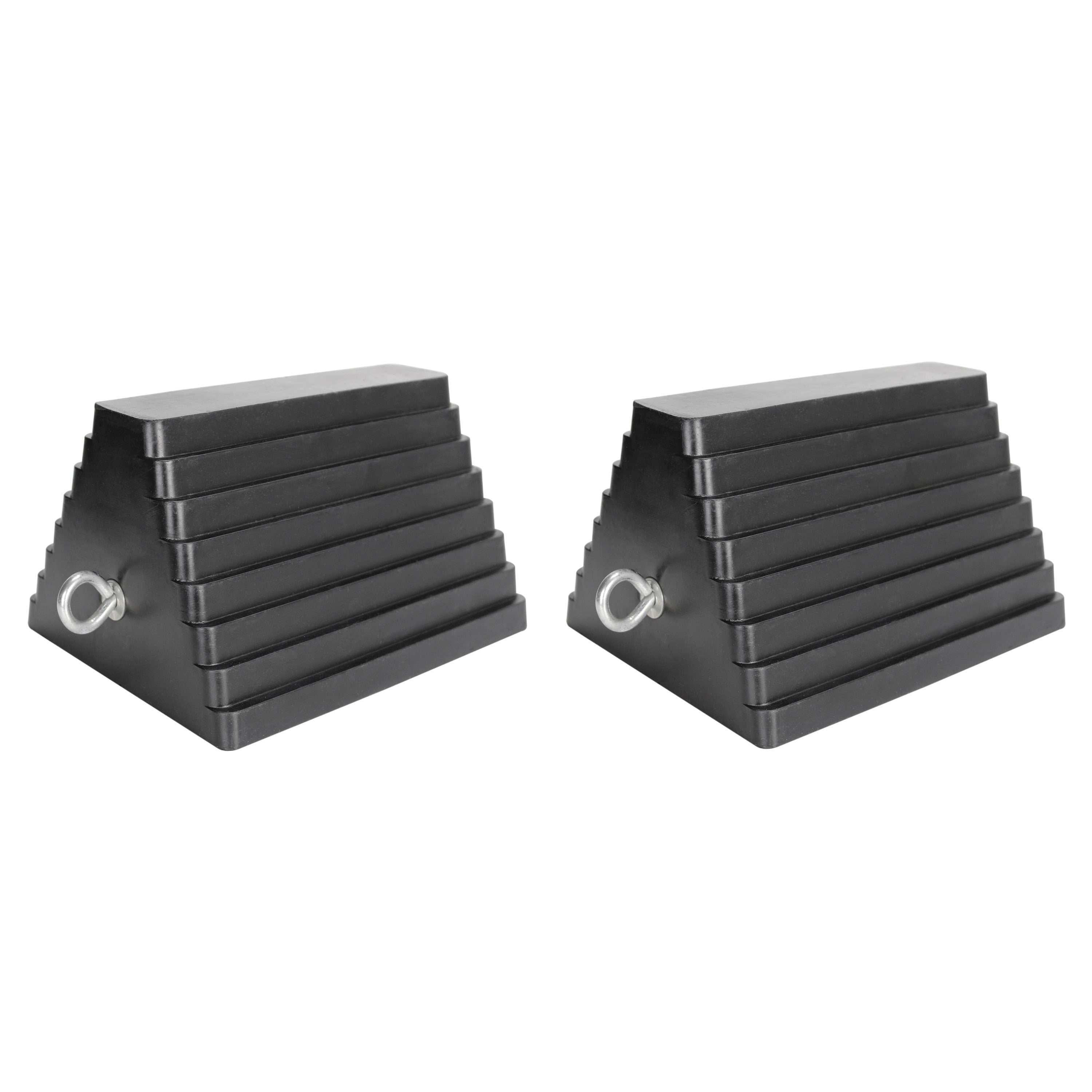 Extreme Max 5001.5772.4 Heavy-Duty Solid Rubber Wheel Chock with Handle 4 Pack 