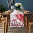 thumbnail image 2 of Valentine's Day Table Runner - 72 Inch Long, Kitchen Dining Table Runner Dresser Scarves, Watercolor Trucks Love Tree Balloons Farmhouse Decor for Coffee Tables Wedding Party Banquet, 2 of 8