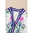 thumbnail image 6 of Women's Elegant White Floral Puff Short Sleeve V Neck High Waist Maxi Dress with Pockets | [ZhiHiMeRi] | (US 12-14)L, 6 of 12