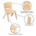 thumbnail image 4 of Flash Furniture Emmy 35"W x 65"L Half-Moon Natural Plastic Height Adjustable Activity Table Set with 4 Chairs, 4 of 10