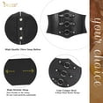 thumbnail image 2 of JASGOOD Women Corset Belts Wide Elastic Waspie Black Waist Belt for Dress, 2 of 10