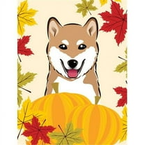 Caroline's Treasures BB2031GF Shiba Inu Thanksgiving Flag Garden Size , Small, multicolor
