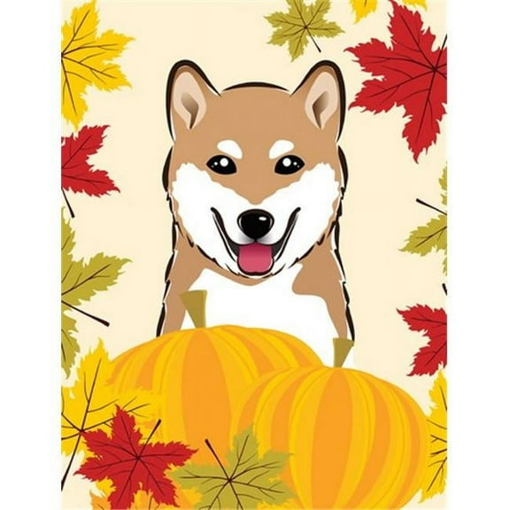 Caroline's Treasures BB2031GF Shiba Inu Thanksgiving Flag Garden Size , Small, multicolor