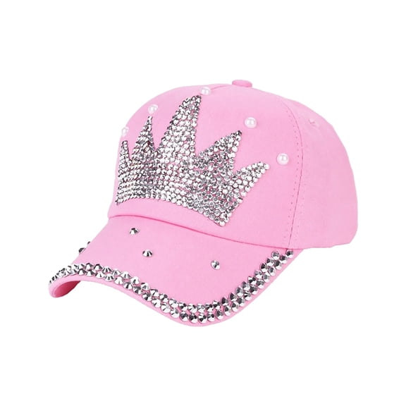 Pink Visors Women Baseball Cap Flower Snapback Sun Hats Adjustable Denim Jeans Hat Fashion Crown Pearl Baseball Cap Snapback Outdoor Sun Hat