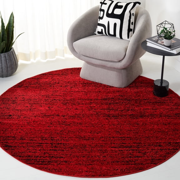 SAFAVIEH Adirondack Linnette Abstract Area Rug, Red/Black, 6' x 6' Round