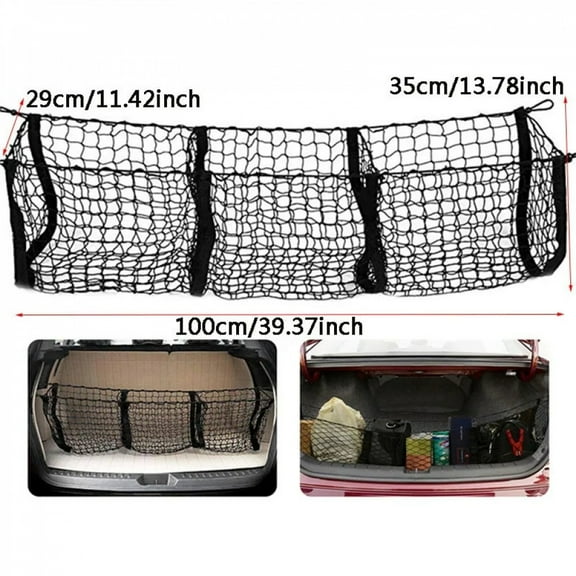 Cargo Net Trunk Bed Organizer Mesh Storage Net Truck Accessories Bed Grocery Holder for SUV Car Pickup Truck Bed