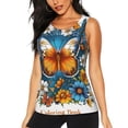thumbnail image 1 of Balery Spring Butterfly Flowers Camiseta sin mangas estampada ligera para mujer, tops de entrenamiento sin mangas, camisetas de yoga transpirables de secado rápido.-Medium, 1 of 7