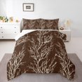 thumbnail image 3 of Homewish Chic Brown Branches Full Size Comforter Sets, Jungle Plant Botanical Bedding Comforter Set, Teens Adult Men Female Reversible Bedding Sets, Breathable Home Decor, 3 Pieces, 3 of 8