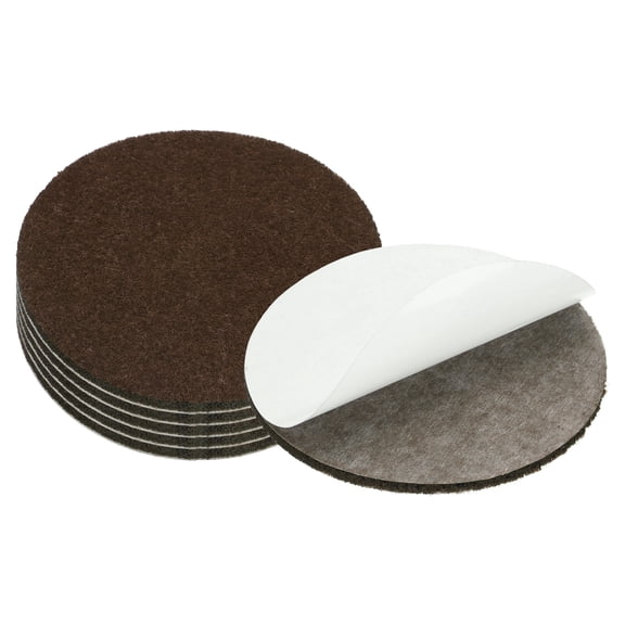 Uxcell 3 Inch Diameter Lamp Base Felt, 6Pack 3mm Thickness Round Soft Adhesive Felt, Coffee