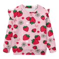 thumbnail image 5 of Yuyamidu Strawberry Sweatshirt for Toddler Girls 1-2T Pink Ruffle Shoulder Crewneck Sweatshirts Long Sleeve Outdoor Play Pullover Tops Lightweight Soft Workout Outfits, 5 of 8