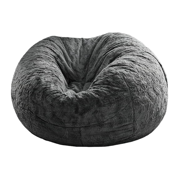 XIBUFE Bean Bag Sofa Cover Only, Dark Gray 6FT Bean Bag Chair Cover, Removable Replacement Cover for Large Bean Bag Furniture, Cozy Home Lounge Cover for Living Room, Bedroom and Dorm
