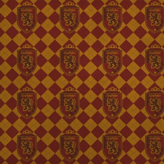 Harry Potter Gryffindor Plaid Sigil Premium Kraft Roll Gift Wrap Wrapping Paper