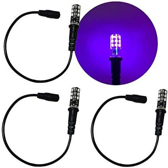 Black Light Special Effects Ultraviolet Led Blacklight Bulbs with Cable sockets12 Volts dc 2 watts for Props Theatrical Scenery 3 Pack$$Tools & Hardware Other