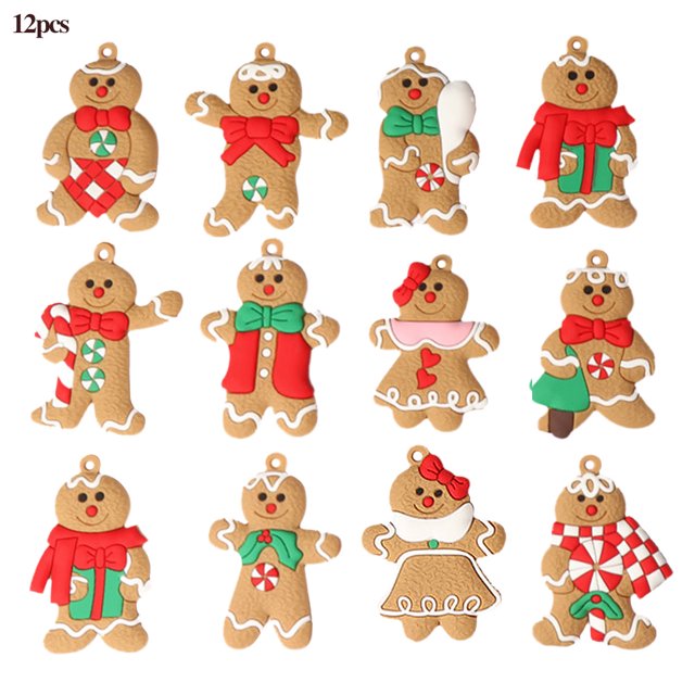 Worallymy 12 piezas de adornos para árboles de Navidad decoración de PVC suave colgantes para festivales regalo para sala de estar hogar un estilo Worallymy JD735810588