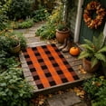 thumbnail image 6 of LEFXSMR Large Plaid Welcome Mat, 31.5*19.9 inch Thanksgiving Non-Slip Front Door Mat, Hand-Woven Washable Outdoor Rug Entrance Fall Decor, 6 of 9