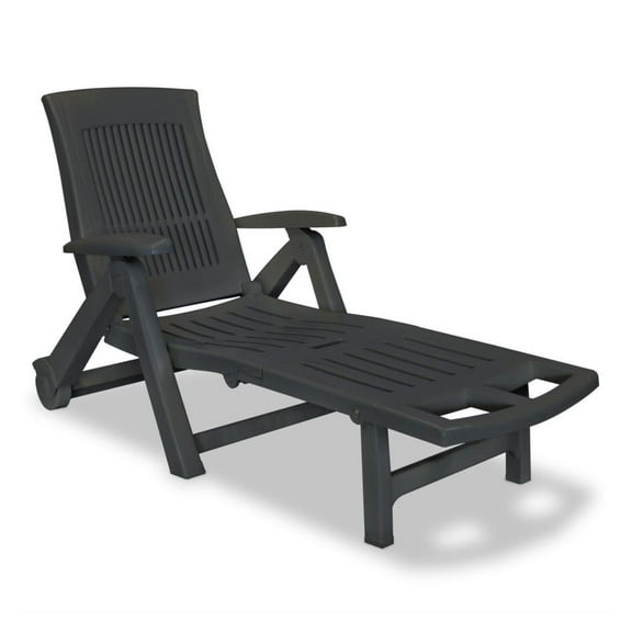 Sun Lounger with Footrest Plastic Anthracite